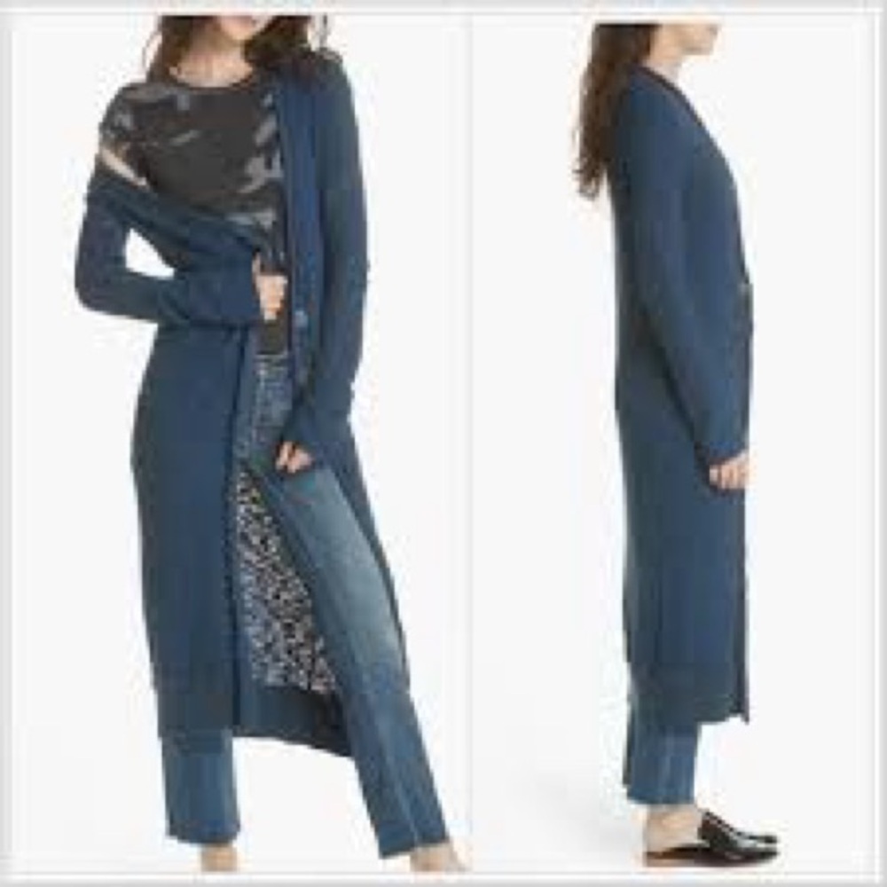 Free People Clearwater Boho Long Maxi Knit Duster Cardi  | SZ L